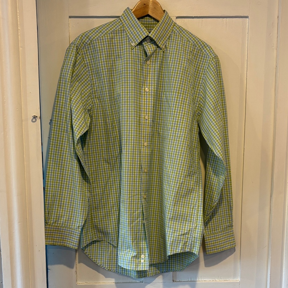 Vineyard Vines Green and Blue Checkered Men's “Murray” Shirt